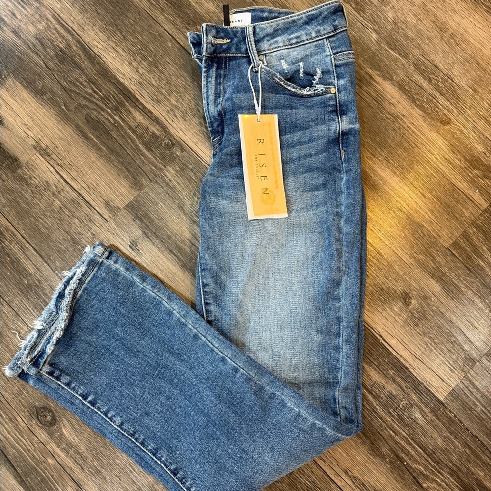Risen Women's Denim Straight Leg Jeans